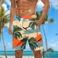 thumbnail image 1 of Sentmoon Men Shorts 2025 Summer Palm Tree Print Drawstring High Waist Athletic Shorts with Pockets Loose Wide Leg Quick Dry Beach Shorts Trendy Man for Runs Workouts Orange M, 1 of 5