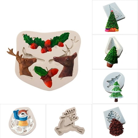 CUH Christmas Silicone Mold Series of Various Fondant Cakes Mold Baking Decorative