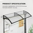 thumbnail image 7 of SPECSTAR Polycarbonate Window Door Awning Canopy Transparent with Black Bracket 40 Inch x 80 Inch, 7 of 7