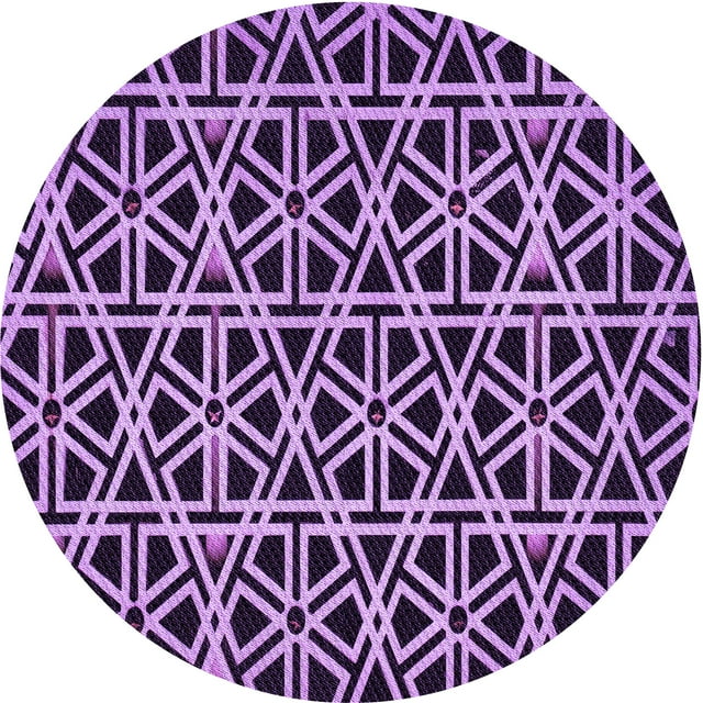 Ahgly Company Machine Washable Indoor Square Transitional Violet Purple Area Rugs, 3' Square