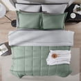thumbnail image 4 of Virtu California King Comforter Set, 7pc Bed in a Bag, Reversible Bedding Comforter Sets with Sheets, Sage Green, 4 of 9