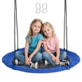 thumbnail image 1 of Blue Saucer Swing - 43" Outdoor Nest Swing with Adjustable Ropes | Garden Seating for Play & Relaxation, 1 of 7
