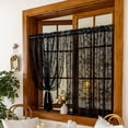 thumbnail image 4 of Nvzi Cortinas opacas pequeñas para ventanas pequeñas - negras 140*140cm - Cortinas con bolsillo para barra de 2 secciones, cortinas cortas para ventanas de cocina, dormitorio, baño., 4 of 5