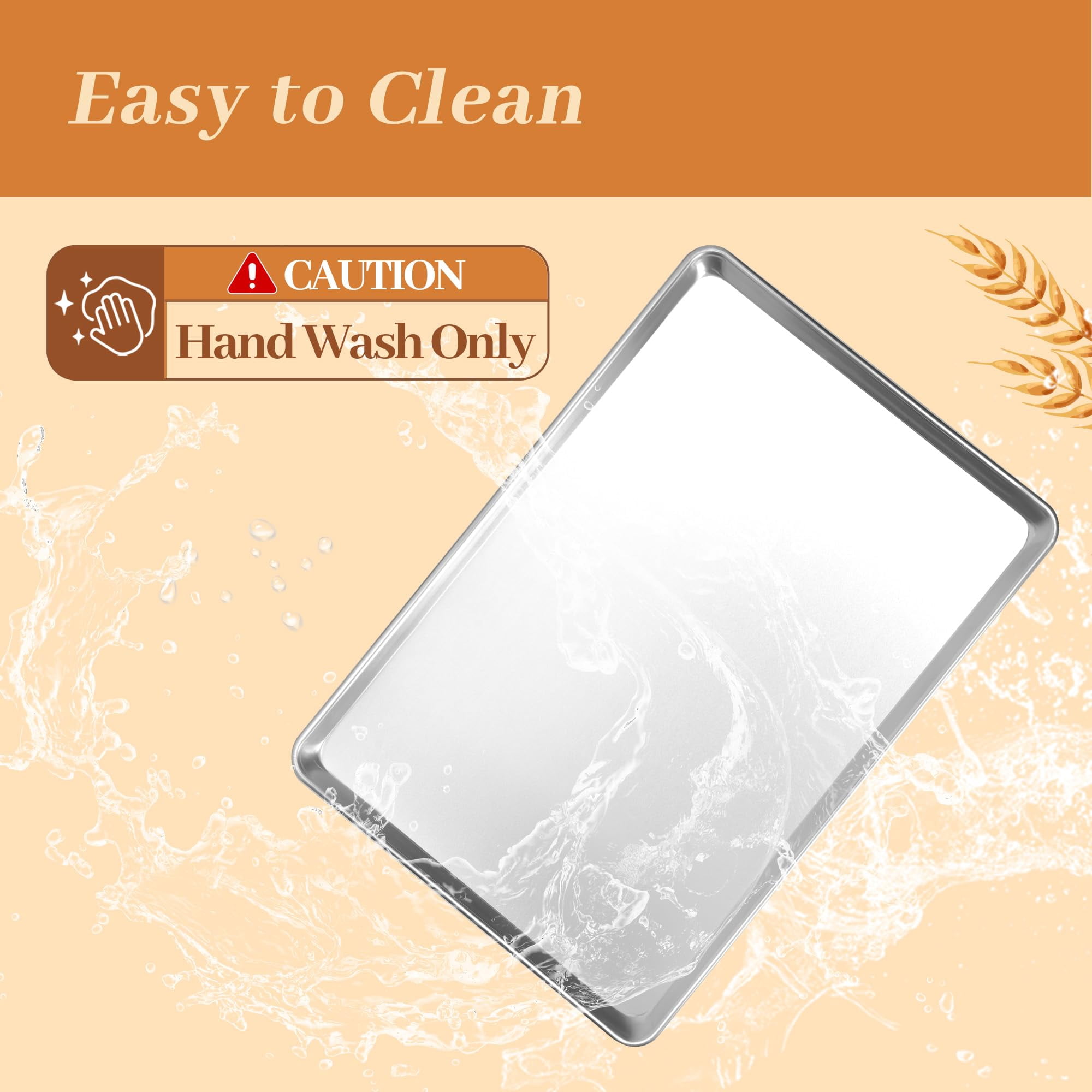 Aluminum Baking Sheet Pans Standard 15"×21" (Large Size 6 Pack) Cookie Sheets