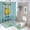 style-351, variant on 4 Piece Decor Shower Curtains Sets with Rugs Toilet Lid Cover And Bath Mat Personalised Cute Little Wolf Ice Skating Waterproof Shower Curtain Personalized Gifts for Bathroom Decor