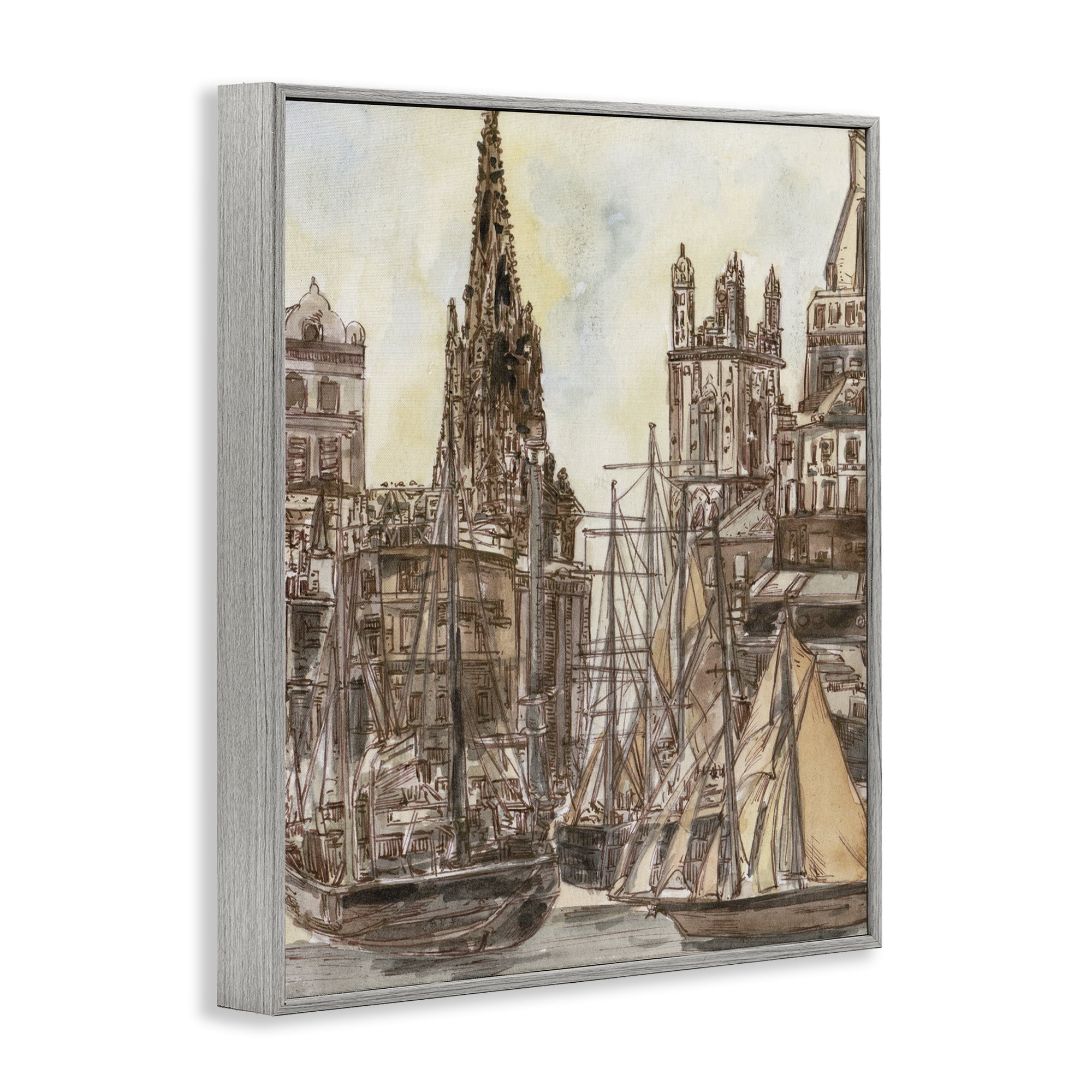 Stupell Industries Salted Remnants Harbor Gray Framed Giclee Art, design by Melissa Wang
