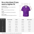 thumbnail image 5 of Fotbe Purple Glitter Camisa Estampada de Manga Corta para Hombre, Casual de Verano, Estilo Playero, Sin Arrugas-Medium, 5 of 5