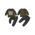 thumbnail image 3 of Gupgi 2pcs Fall Baby Boy Girl Long Sleeve Letters Print Pullover Solid Color Elastic Waist Sweatpants, 3 of 10
