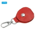 thumbnail image 3 of Uxcell Leather Key Fob, Genuine Leather Keys Cover Portable Key Fob Air Tag Holder for Keys ID Key Cards, Red 4 Pack, 3 of 6