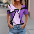 thumbnail image 1 of mfyjkho Tops Para Mujer, Camisa Informal De Manga Corta Con Botones Y Estampado A Cuadros Para Mujer Tops Y Blusas Para Mujer L, 1 of 5