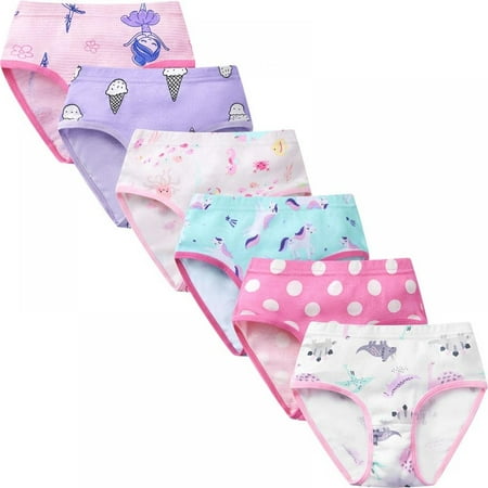 

Baozhu Baby Soft Cotton Underwear Little Girls Briefs Toddler Undies Soft Cotton Toddler Panties 6Pack