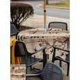 thumbnail image 5 of Outdoor Tablecloths with Umbrella Hole & Zipper, Farmhouse Star Brown 54x54 Inch Square Tablecloths, Retro Branches Berry Wooden Grain Waterproof Table Cloth, Patio/Pool/Picnic Table Covers, 5 of 8