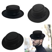 Yauxim Top Hat Pork Pie Hat Western Short Brimmed Hat for Women Man Casual Wear Western Men Women Unisex Wear
