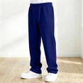 thumbnail image 6 of UJNDER Boys Girls Baggy Sweatpants Straight Leg Open Bottom Elastic Waist Athletic Joggers Style Kids Pants,05_Dark Blue,5-6 Years, 6 of 6