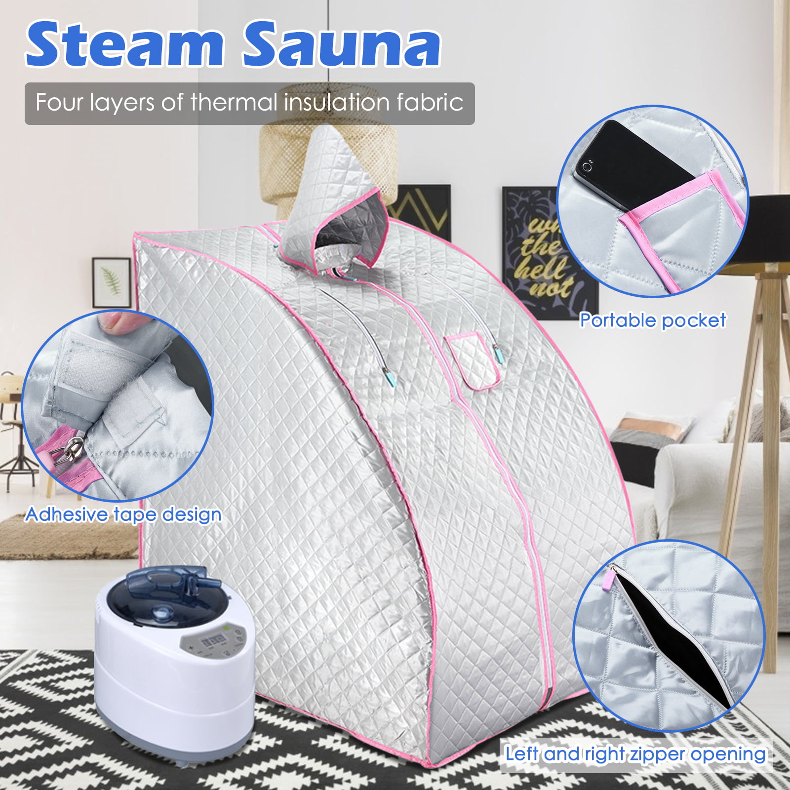 Details about   Portable Steam Sauna Home Full Body Spa Tent Steamer Weight Loss Detox 2 B 28 
