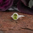 thumbnail image 3 of Peridot Ring Sterling Silver , Oval Cut Gemstone Ring , August Birthstone , Peridot Ring Silver, Peridot Ring Women, Promise Ring, 3 of 3