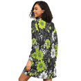 thumbnail image 2 of FORMRS Womens Long Sleeve Nightgowns Crew Neck Sleep Shirt Soft Pajamas Sizes S-3XL, White Flower Pattern, 2 of 8