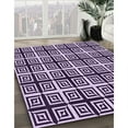 thumbnail image 3 of Ahgly Company Machine Washable Indoor Round Transitional Dark Purple Area Rugs, 5' Round, 3 of 7