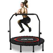 Kanchimi 40 Folding Mini Fitness Indoor Trampoline, Max Load 330lbs (Black Red)