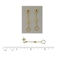 thumbnail image 2 of 18KT Yellow Gold  Polished Open Flower with Bead Center Dangle Earrings  L- 1.5 inch, 2 of 3