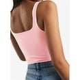 thumbnail image 5 of Womens Sleeveless Tanks Strappy Square Neck Skinny Cami Tops Basic Workout Fitness Crop Tank Top, 5 of 6
