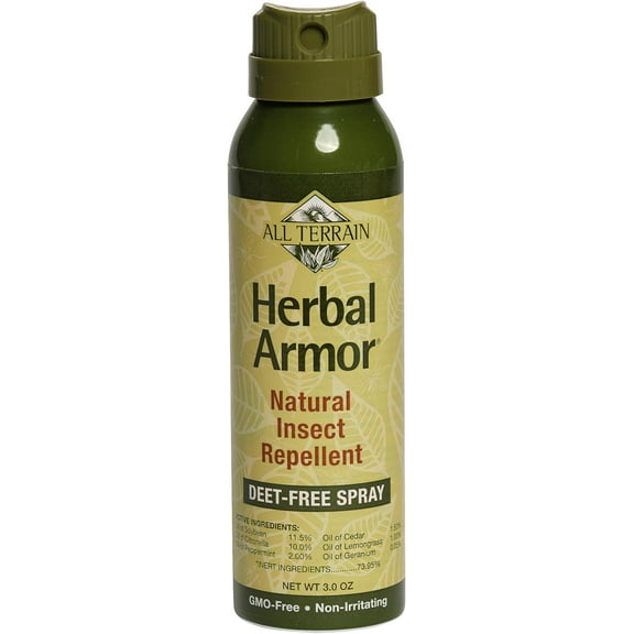 Herbal Armor DEET-Free Continuous Spray 3 oz. Travel Size Insect Repellent, Plant-Based and All Natural, Safe for Family and Pets, Mosquito and Bug Protection