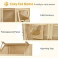 thumbnail image 4 of MCombo Wooden Cat House with Opening Top Skylight, Luxury Cat House with Multiple Levels for Indoor Cats, Lockable Doors, Wheels, CT392, 4 of 7