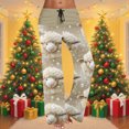 thumbnail image 2 of Wiyuqeen Women's Comfy Casual Pajama Pants Christmas Xmas Print Drawstring Palazzo Lounge Pants Wide Leg Pjs Bottoms Ugly Sleepwear, 2 of 7