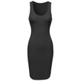 thumbnail image 1 of FashionOutfit Women's Basic Solid Sleeveless Tight Fit Side Cut Tank Top Mini Dress, 1 of 3