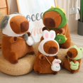 thumbnail image 1 of Juguetes de peluche divertidos de Capybara con tocado, muñecos de peluche de animales de dibujos animados encantadores, regalo de vacaciones, decoración del hogar, almohadas de felpa para sofá, 1 of 4