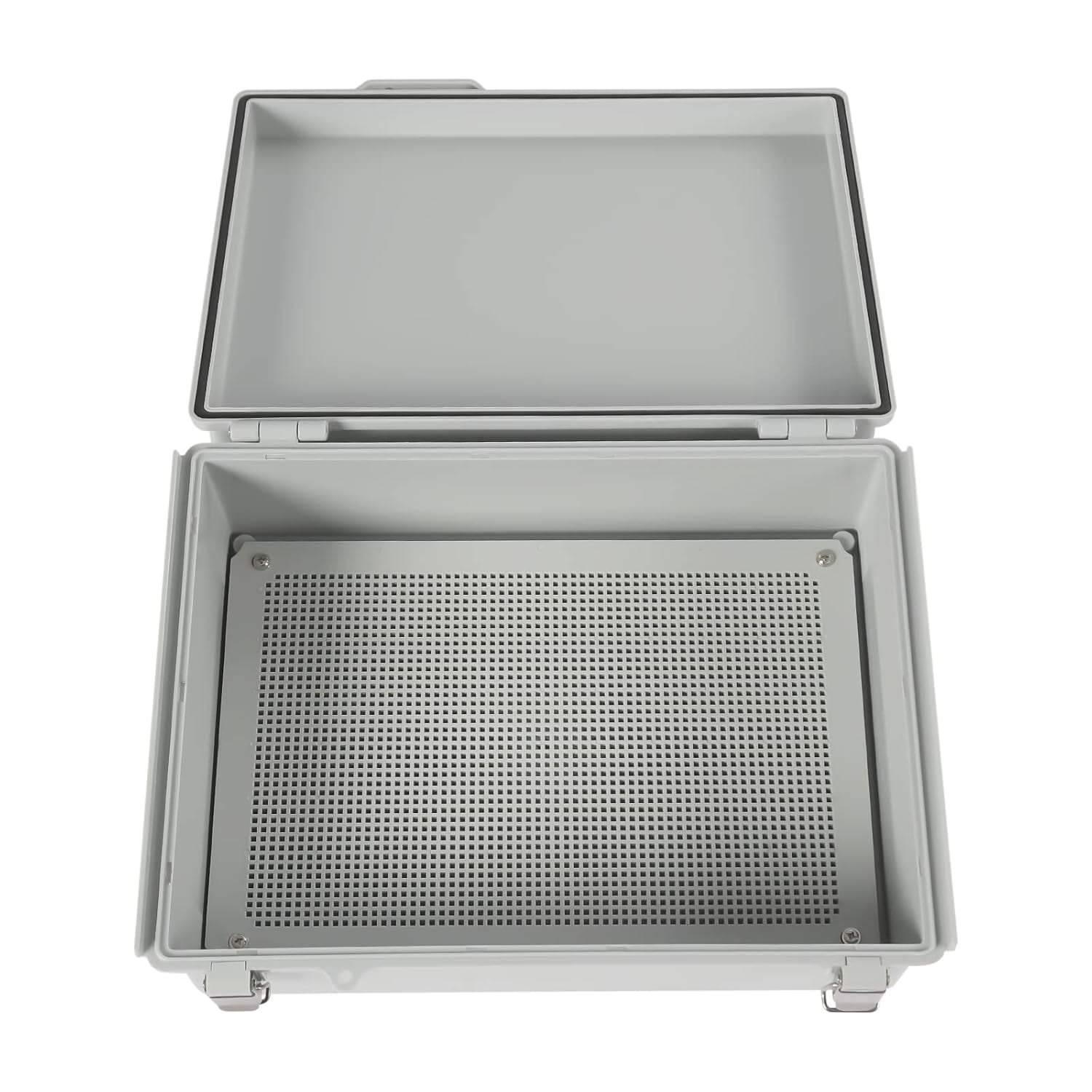 Latch Junction Box with Mounting Plate, IP67 Waterproof ABS Plastic Electrical Project Box, Outdoor Junction Box for Power Project, Dustproof, 15"x11"x5.1" (Clear)