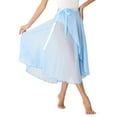 thumbnail image 3 of MSemis Women Long Chiffon Ballet Skirts Ladies Flowy Lyrical Dance Wrap Skirts Light Blue One Size, 3 of 5