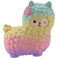 thumbnail image 2 of Español: Oveja gigante arcoíris de alpaca que se levanta lentamente, amuletos perfumados para aliviar el estrés, juguetes para niños y adultos, juguetes para matar el estrés, 2 of 5
