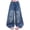 Blue, variant on TIREOW Girls Wide Leg Ripped Jeans Elastic Waist Distressed Denim Trousers Fashionable Loose Casual Ripped Denim Pants