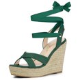 thumbnail image 1 of BLISSFUL STEP Sandales Compensées à Plateforme Espadrille à Lacets pour Femmes à Brides Croisées, 1 of 6