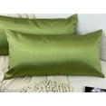 thumbnail image 6 of Aiking Home 12x24 Inches Faux Silk Rectangular Throw Pillow Cover, Zipper Closure, Green (Set of 2), 6 of 7