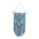 thumbnail image 4 of Tapiz de pared de macramé con borlas de hojas, decoración bohemia para pared, arte decorativo Azul, 4 of 9