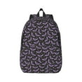 thumbnail image 2 of Rocae Bat Purple for Durable Canvas Backpack Leisure Large Bag Travel Rucksack Multi-function Backpack, 2 of 8