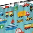 thumbnail image 3 of Cartoon Traffic Vehicles Boats Light Blue Pattern Shower Curtain 72"x84" ,Bathroom Decorative Shower Curtains Set with 12 Hooks,Modern Waterproof Washable Shower Curtain, 3 of 6