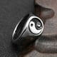 thumbnail image 1 of Anillo de Acero Inoxidable Fernando Unisex Blanco Y Negro Tamaño 13, 1 of 8
