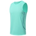 thumbnail image 4 of XFeng Men Round Neck Sleeveless Workout Tank Top, Side Split Quick Dry Athletic Muscle Tee, 4 of 4