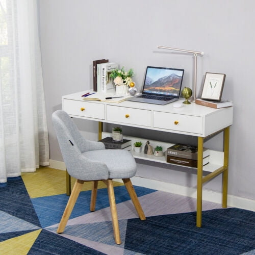 Office Desk Vanity Modern Home Computer Workstation Study Writing Table 3 Drawer