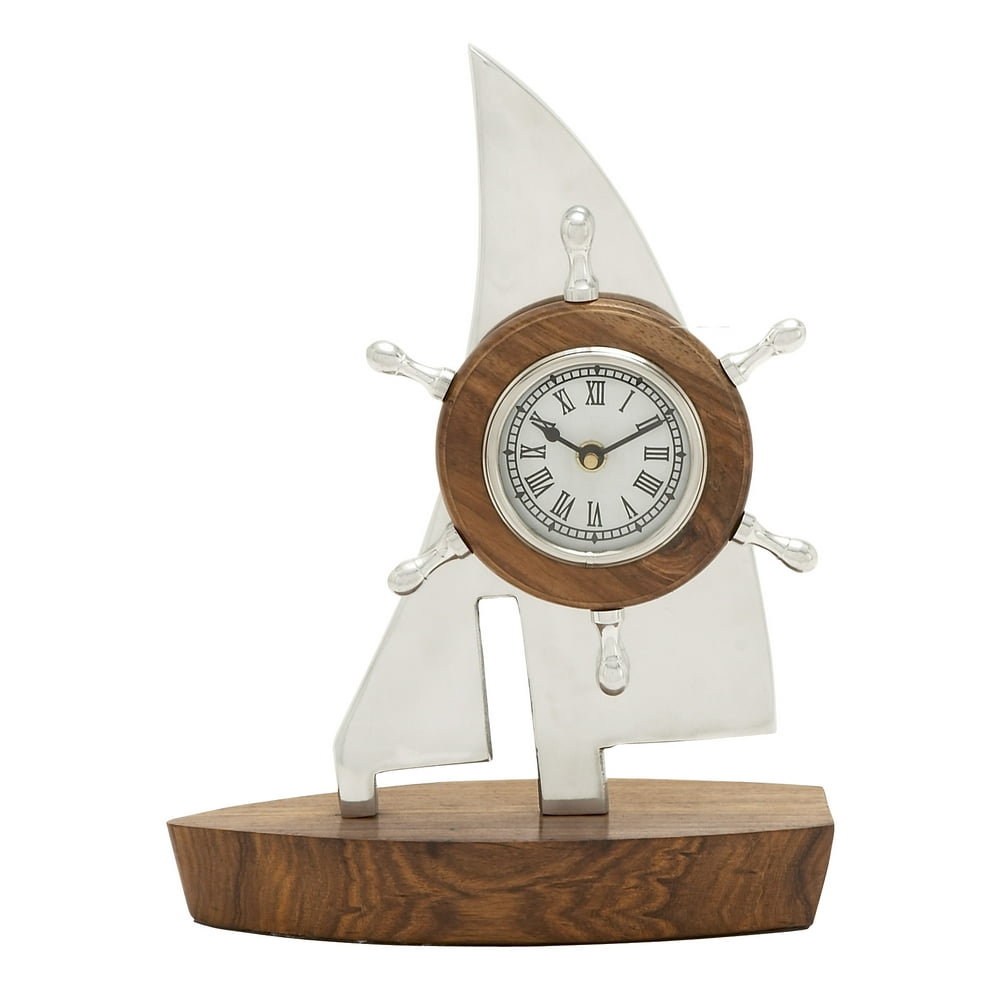 Beautiful Aluminium Wood Boat Clock