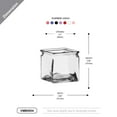 thumbnail image 2 of WGV Clear Cube Vase With Lip, Machine Pressed - 4" Wide x 4" Height, Good quality, Heavy Weighted Base - 1 Pc, 2 of 3