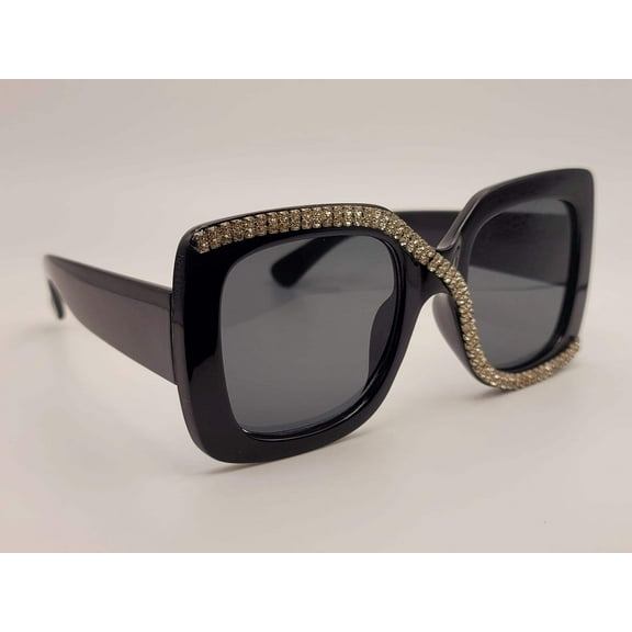 Popular Fashion Big Rectangle Women Luxury Sunglasses Vintage Rhinestones