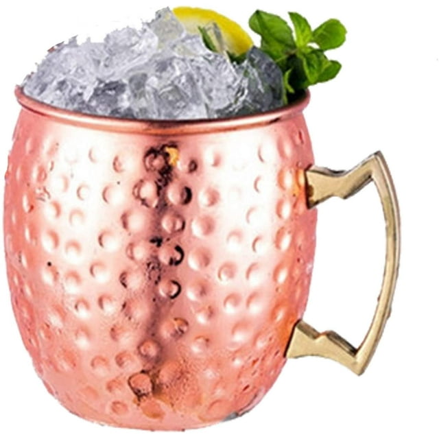BIJANSEN Copa de champán de acero inoxidable de 220 ml Copa de vino Copas de cobre de mula de Moscú, juego de barra de cóctel de acero inoxidable Accesorios de barra, taza de mula de Moscú, copas de cobre Oro rosa y oro 2 piezas
