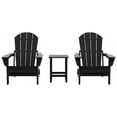thumbnail image 3 of Polytrends  Laguna Hdpe All Weather Outdoor Patio Foldable Adirondack Chairs With Side Table (3-Piece Set) Black, 3 of 4