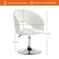 thumbnail image 4 of Furniliving Modern Swivel Accent Chair Faux PU Adjustable Vanity Chairs Upholstered MakeUp Chair Lounge Chair for Bedroom, White, 4 of 7