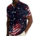 thumbnail image 2 of Hogleaql Men's 4th Of July Shirt 4th Of July American Flag Print Short Sleeve Patriotic Shirt Collared Button Dressy Hawaiian Workout Shirts for Men Royal Blue 3XL, 2 of 6