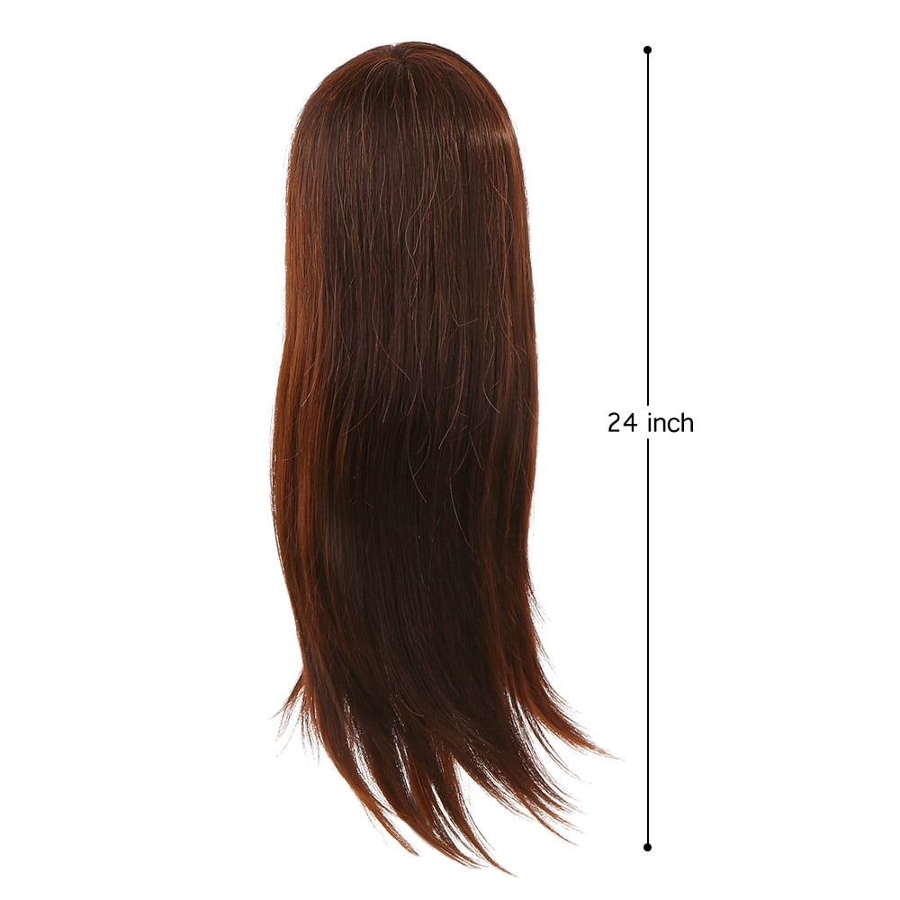 Anself 30% Human Hair Mannequin Head for Braiding Hair Styling Practice 24'' Manikin Head with Clamp Holder